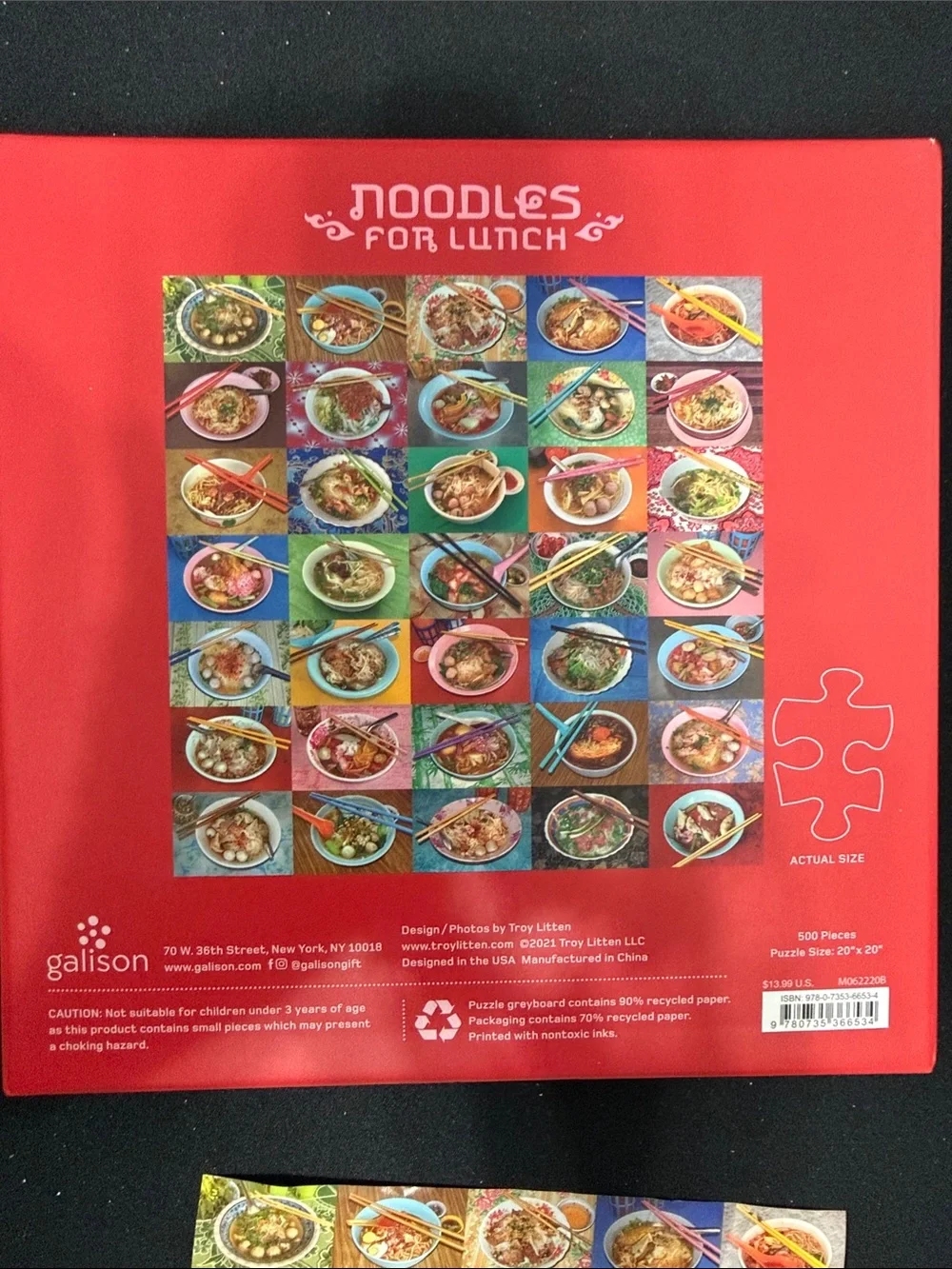 Colorful Ramen Collage 500-Piece Jigsaw Puzzle - Multicolor